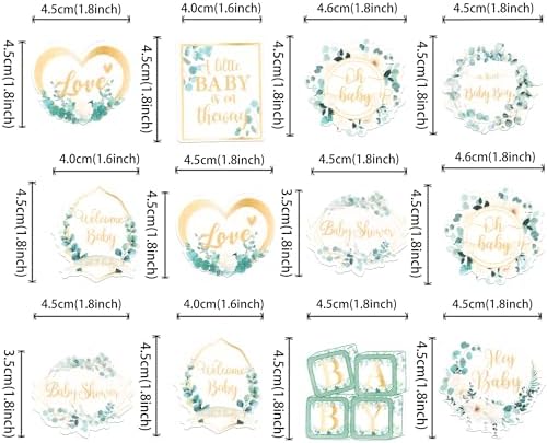 64 PCS Edible Oh Baby Cupcake Toppers Wafer Paper Love Baby Shower Cake Decorations Edible Baby in Bloom Welcome Baby Boy Cupcake Picks for Baby Shower Boys Birthday Party Decorations Supplies