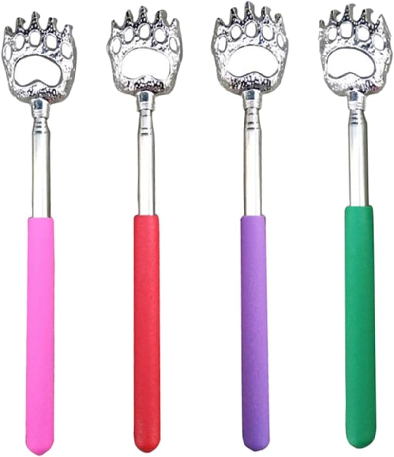 FOMIYES 4pcs Metal Back Scratchers Flexible Tool for Home Use Comfortable Grip Mixed Color for Adults and Pets