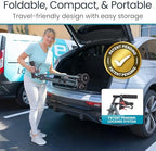 Vive Mobility Lightweight Walker for Seniors - Narrow, Folding Walker w/Wheels for Small & Tight Spaces - Light Weight for Balance, Compact Doorways, Foldable - Portable & Collapsible for Travel