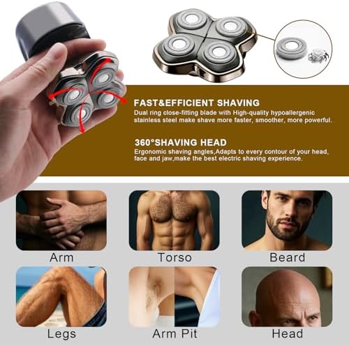 Shaver PRO 4 Head Replacement Blade Compatible with Skull Pitbull,Butterfly kiss pro & Palm Shavers,Electric Shaver & Head Shaver Blade for Bald Head Shavers for Men/Women (2 Pcs)