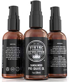 Viking Revolution Sandalwood Pre-Shave Oil for Men - Smooth, Irritation-Free Shave, 1 Fl Oz - All Skin Types