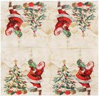 13x13" Christmas Napkins - 20-Pack Double Ply Tissue with Santa & Gift Motifs | 6.5in Folded Party Decor Unscented Dinner Paper