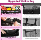 Walker Basket for Seniors, Walker Accessories, Folding Walker Bag with Large Capacity & Never Tipping Over, Best Gift- Gray (Not Fit Rollator Walkers) (Purple)