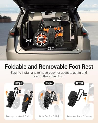 Reclining Electric Wheelchair for Adults, Adjustable 90°-160° Backrest, 16" Alloy Wheels, 5-Speed Mobility Scooter with USB Charging & LED Light, Detachable Footrest