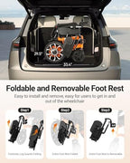 Reclining Electric Wheelchair for Adults, Adjustable 90°-160° Backrest, 16" Alloy Wheels, 5-Speed Mobility Scooter with USB Charging & LED Light, Detachable Footrest