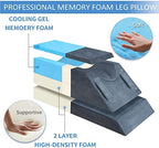 KingPavonini 4-Height Adjustable Leg Elevation Pillows for After Surgery, Injuries, or Rest, Memory Foam Leg Pillows for Sleeping with 3 Handles and Insert Pad, Washable Velvet Cover