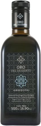Oro del Desierto Organic Extra Virgin Olive Oil 16.9 fl oz (500ml) | Medium Robust Arbequina Olives, Cold Extracted Oil from Umbria Italy | Virgin Olive Oil Bottle for Cooking, Harvest Fall 2024