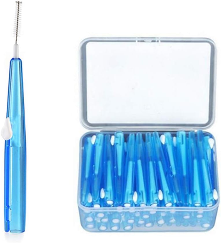 60Pcs Push-Pull Interdental Brush 0.7 MM Dental Tooth Pick Interdental Cleaners Orthodontic Wire Toothpick ToothBrush Oral Care