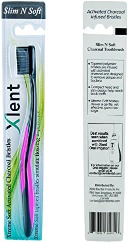 Xlent SMYL Activated Charcoal Toothbrush – Ultra Soft Tapered Bristles, Compact Head & Slim Design | 4 Count