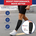 Dr. Arthritis Calf Compression Sleeve for Men and Women, Calf Sleeve & Leg Compression for Shin Splint Relief, Helps with Varicose Vein(Medium, Black, 1 Pair)