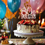 Jaciya Cake Topper 80th Birthday Decorations for Women 80 & FABULOUS Rose Gold Cake Topper