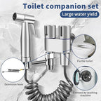 Neween Handheld Toilet Bidet Sprayer for Toilet-Adjustable 1-in-2-Out Dual Control Valve Bidet Sprayer for Feminine Wash, Stainless Steel Bidet Faucet Kit Cloth Diaper for Baby Wash (Brushed)