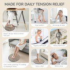 Wood Foot Acupressure Mat - Ergonomic Foot Massager Mat for Feet Relax, Wood Massage Tool -Foldable Pressure Point Pad