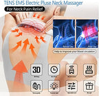 Electric Pulse Neck Massager with Heat for Pain Relief 10 Modes 15 Intensities Therapy Deep Tissue Trigger Point Intelligent Massager Cordless Gifts for Men Women