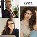 DOOViC 3 Pack Fashion Reading Glasses for Women Trendy Cat Eye Blue Light Blocking Computer Readers