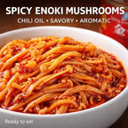[Pack of 2] Spicy Pickled Enoki Mushrooms – Secretly Seasoned in Red Chili Oil, Flavorful & Vibrant - 红油金针菇 - 6.17 oz