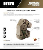 HWI Gear Next Generation Knee Pad for Protection: Combat, Mechanics, Construction, Hunting, Landscaping, Outdoor Survival, Heavy Duty Industrial Grade, Adjustable