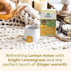ORGANIC INDIA Tulsi Lemon Ginger Tea Bags - Herbal Tea, Stress Relieving & Reviving, Immune Support, Aids Digestion, Vegan, USDA Certified Organic, Non-GMO, Caffeine-Free - 18 Infusion Bags, 3 Pack