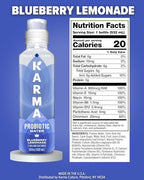 Karma Probiotic Water - 12 Pack, Blueberry Lemonade Drink - Immune & Gut Health Support