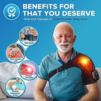 Heated Shoulder Wrap with Massage, Shoulder Heating Pad for Rotator Cuff Frozen Shoulder, Cordless Shoulder Heating Pads Shoulder Massager with Heat