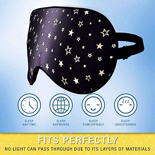Silk Sleep Eye Mask for Men Women, Comfortable Super Soft Eye Mask with Adjustable Strap, 100% Pure Silk, Works with Every Nap Position, Ultimate Sleeping Aid Blindfold, Blocks Light, Jersey Slumber