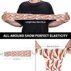 Cooling Arm Sleeves for Men Women Uv Protection - Fashion Red Chili Pepper Print Breathable Gardening Compression Tattoo Sleeves to Cover Arms for Women Men with Thumb Hole