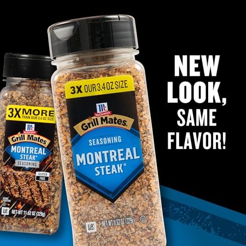 McCormick Grill Mates Seasoning, Montreal Steak, No MSG Added, Gluten Free, No Artificial Flavors, For Transforming Everyday Cuts of Meat and Vegetables into a Grilling Masterpiece, 11.62 oz