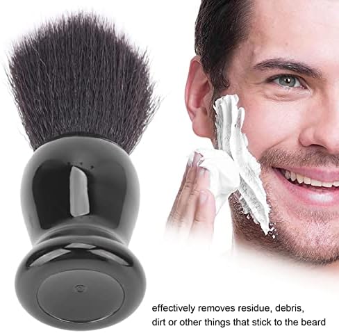 Black Shaving Brush, Barber Neck Dust Brush for Residue Debris Removal, Fast Lather Salon Cleansing Foam Brush with Comfortable Handle, Portable Exfoliating Brush for Home Travel Salon