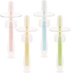 Beaupretty 4pcs Silicone Toothbrush with Base Boy Girl Training Oral Cleaner for Gums and Tongue Soft Bristles for Safe Newborn Use
