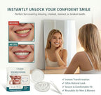 Snap-On Veneers for Teeth – Natural White False Tooth Cover for Missing or Stained Smiles, Adjustable Temporary Cosmetic Dental Veneers, Upper & Lower Set