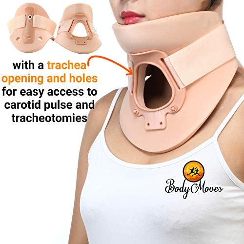 BodyMoves Philadelphia Soft Foam Cervical Collar Plus hot and Cold ice Pack -Neck Traction Device 3 1/4 Inch Immobilizer Collar Support Adjustable Neck and Head Braces (Large)