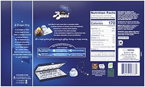 Baci Perugina Classic Dark Chocolate12 Piece Box, 6.03 Ounce