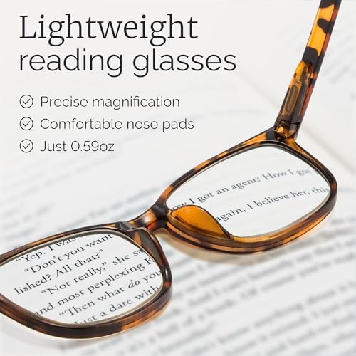 CCVOO Stylish Print Reading Glasses - Blue Light Filter and UV Protection, Square Frames - Readers for Women