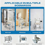 4 in 1 Bedside Commode Chair with Wheels, Rolling Shower Chair for Elderly and Disabled, Bariatric & Handicap - Portable Toilet Padded Seat Transport Rolling Chairs with Arms, Capacity 300lbs