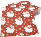 Gift Boutique - 100 Count Christmas Red Santa Claus Cocktail Beverage Napkins, Holly Leaves Disposable Paper Napkin Xmas Dessert Napkins for Dinner, Buffet, Tableware Party Supplies Decorations