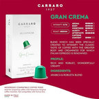 CARRARO 1927 Gran Crema Coffee Capsules - 50 Aluminum Coffee Pods Compatible with Nespresso Original line, Medium Roast - Intensity 9/14, Made in Italy