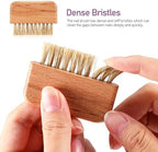 FRCOLOR Wooden Nail Brush with Dense Bristles for Effective Fingernail and Toenail Cleaning Comfortable Polished Handle Pedicure Manicure Scrubbing Tool for Home Professional Use