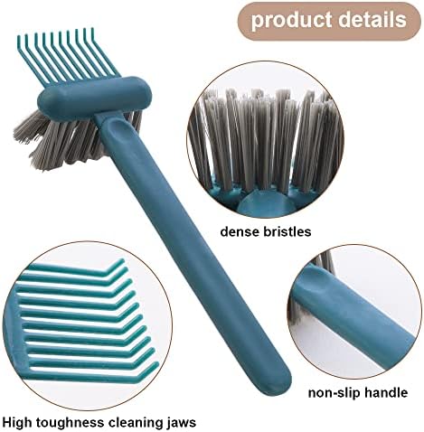 2 Pack Home and Salon Use Comb Cleaning Brush Hair Brush Remover 2-in-1 Comb Cleaner with Pick and Bristles Hair Brush Cleaner Tool Rake Comb Cleaner Cleaning Tool for Cleaning Hair Dust