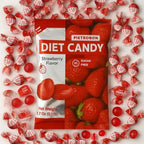 Strawberry Diet Candy 1.7oz – Sugar Free Hard Candy Heart Shaped - Individually Wrapped, Zero Sugar Snacks, Healthy Mini Candy for Diabetic Diets