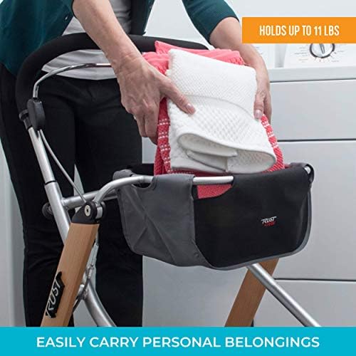 Stander Replacement Bag Accessory, Rolling-Walker Storage Pouch for Adults, Seniors, and Elderly, Machine-Washable Removable Basket, Compatible with Stander's Let's Go Indoor Rollator, Small