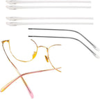 2 Pairs TR Material Eyeglasses Replacement Accessories Ear Anti-Slip Holder Long Temple Tips Ear Pads Tube Eyewear Retainers Replacement Tips for Thin Metal Eyeglass Legs (White)