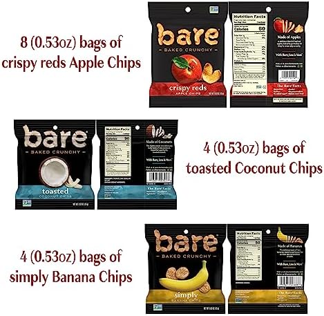 Bare Baked Crunchy, Fruit Variety Pack, 0.53 Ounce (Pack of 16)