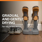 DryGuy Footwear Dryer – No-Heat, Fan-Driven Shoe Dryer for Hiking, Cleats, and Dress Shoes | Gentle Airflow | Compact, Quiet Design with 2 Universal Drying Ports and 6-Foot Power Cord