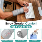 Cordless Wrist Heating Pad, Heated Wrist Brace Wrist Massager Wrap for Arthritis, Rechargeable Heated Hand Heating Pad Massage for Carpal Tunnel & Office Pain Relief (Light Grey)