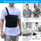 Rib Belt Chest Binder for Broken Injury Ribs, Elastic Rib Brace Compression Support to Reduce Rib Cage Pain, Fractured, Dislocated and Post-Surgery Ribs (L (33" to 43"))