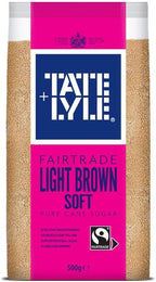 Tate & Lyle Fairtrade Light Brown Cane Soft Sugar (500g) - Pack of 2