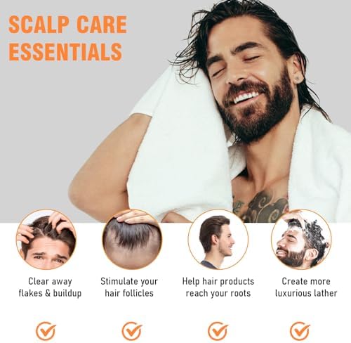 YEALIR Scalp Massager Shampoo Brush, Scalp Scrubber for Dandruff & Build Up, Scalp Massager Hair Growth - 100% Silicone, Plastic Free