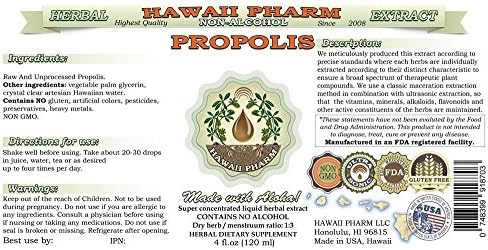 Hawaii Pharm Propolis Alcohol-Free Liquid Extract, Raw Propolis Glycerite Natural Herbal Supplement, USA 2 fl.oz