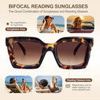 Bifocal Reading Sunglasses for Women Spring Hinge Outdoor Readers Glasses UV400 Protection, Amber Tortoise, 2.0
