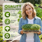 Nature Jim's Organic Broccoli Sprouting Seeds – Non-GMO, Rich in Sulforaphane, Fast-Growing Microgreen Seeds for Indoor/Outdoor Planting– Ideal Organic Sprouting Seed for Nutritious Gardening - 8oz